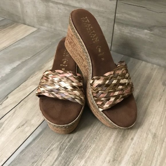 Italian Shoemakers Woven Wedge Slides - Picture 1 of 7